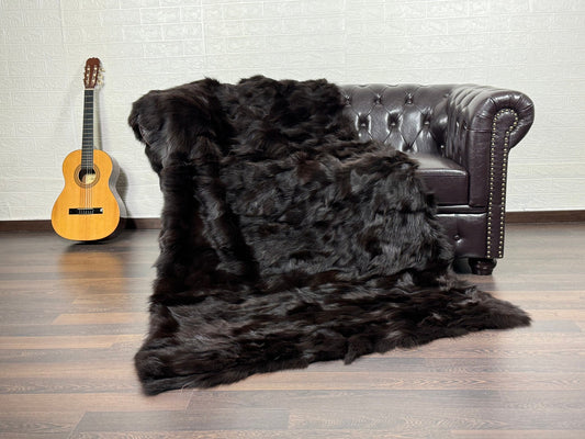 Brown Fox fur throw blanket