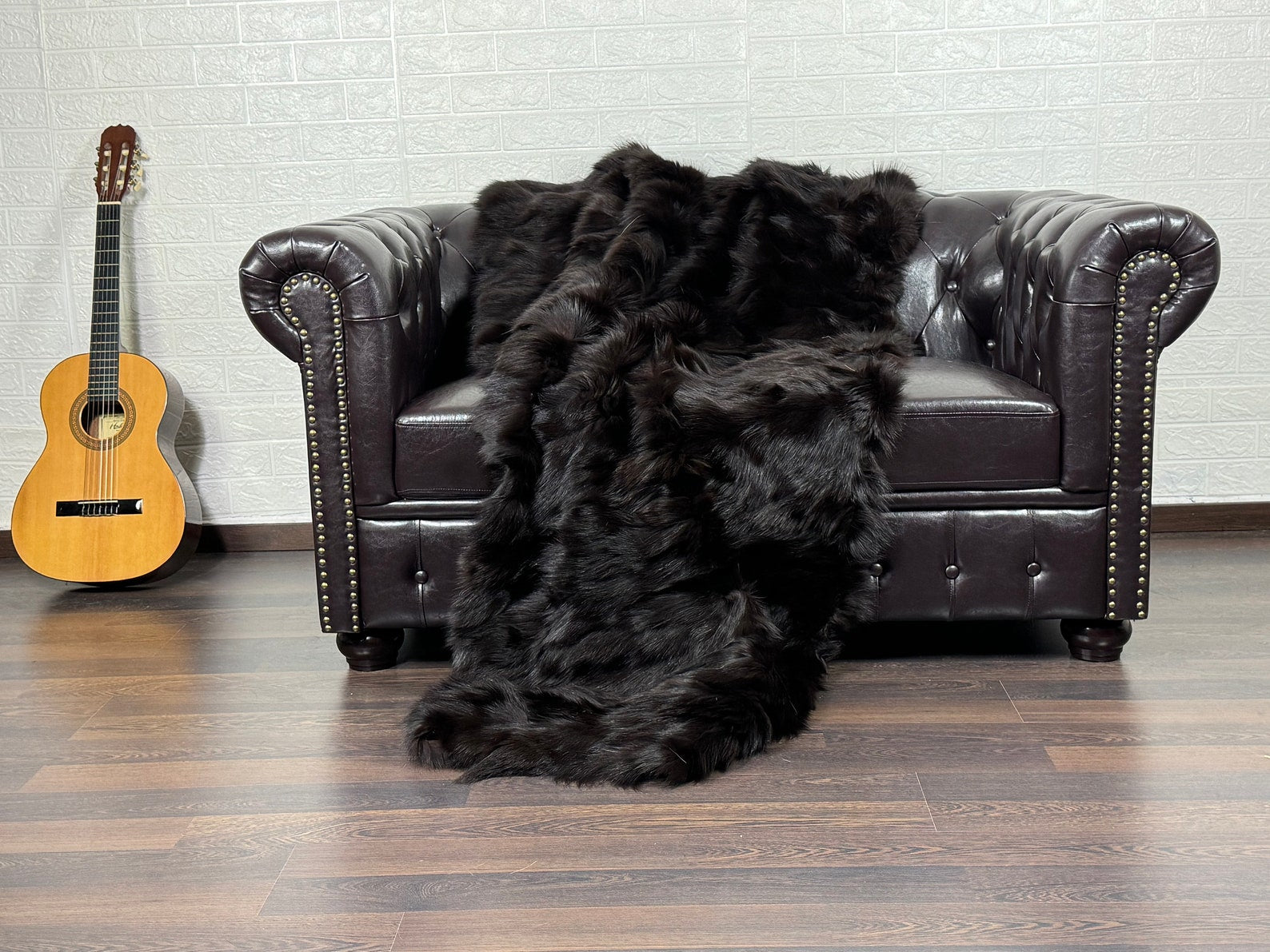 Brown Fox fur throw blanket