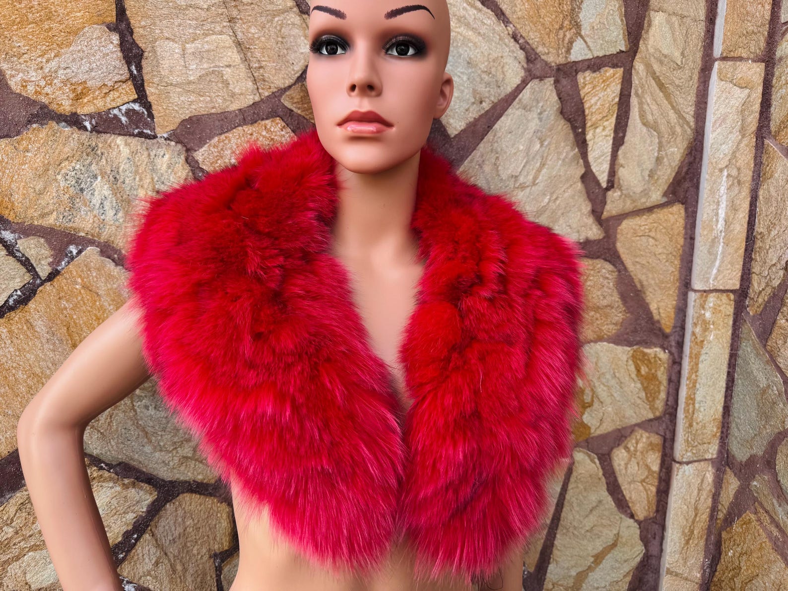Red Fox fur collar scarf