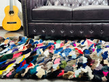 MULTICOLOR DOUBLE SIDED Rex Rabbit Fur Blanket  •  Luxury Fur Blanket Throw  • Fur Bedspread  •  Home Warmer Blanket  • Perfect for your Living Room