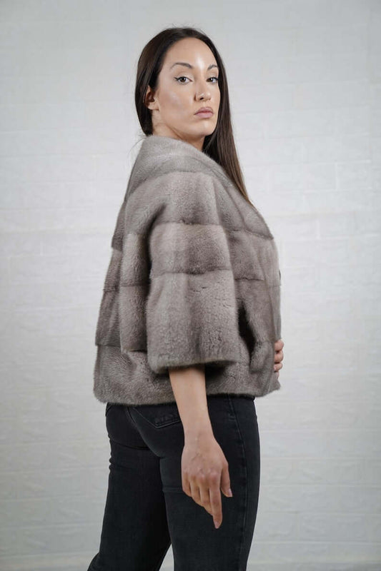 Elegant mink fur jacket for men — classic tailored design with soft lining