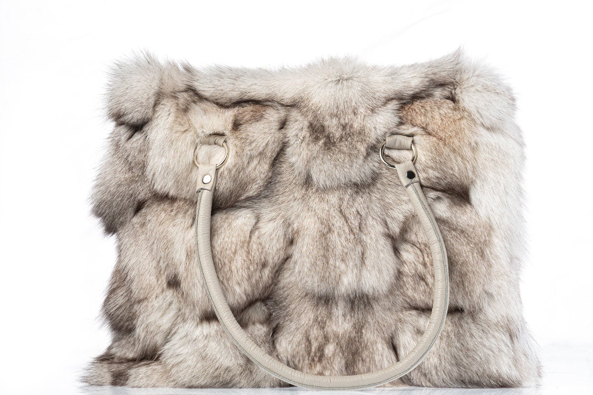 Fur bags, fur shoulder bag , white fur bag