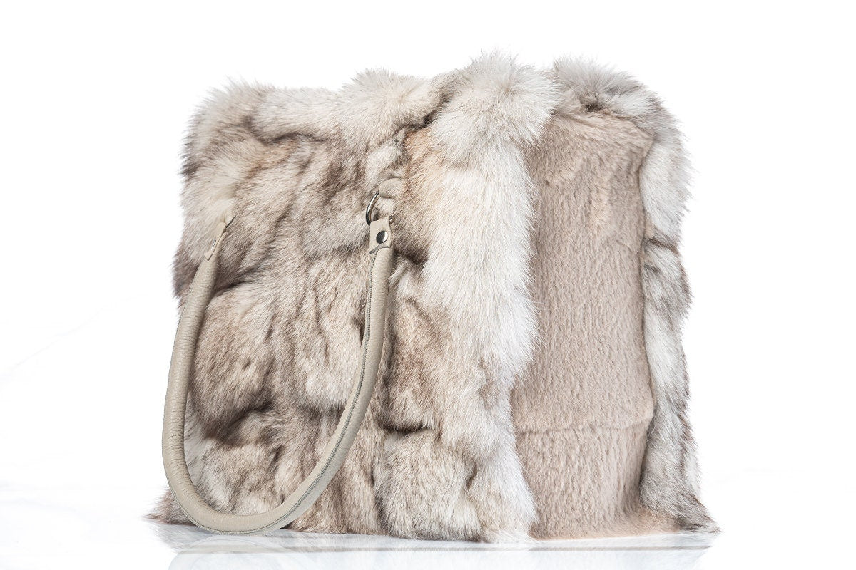 Fur bags, fur shoulder bag , white fur bag