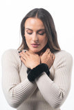 Black Rex Rabbit Fur Cuffs