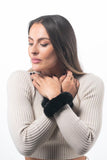 Black Rex Rabbit Fur Cuffs