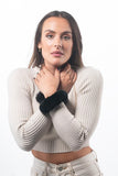 Black Rex Rabbit Fur Cuffs