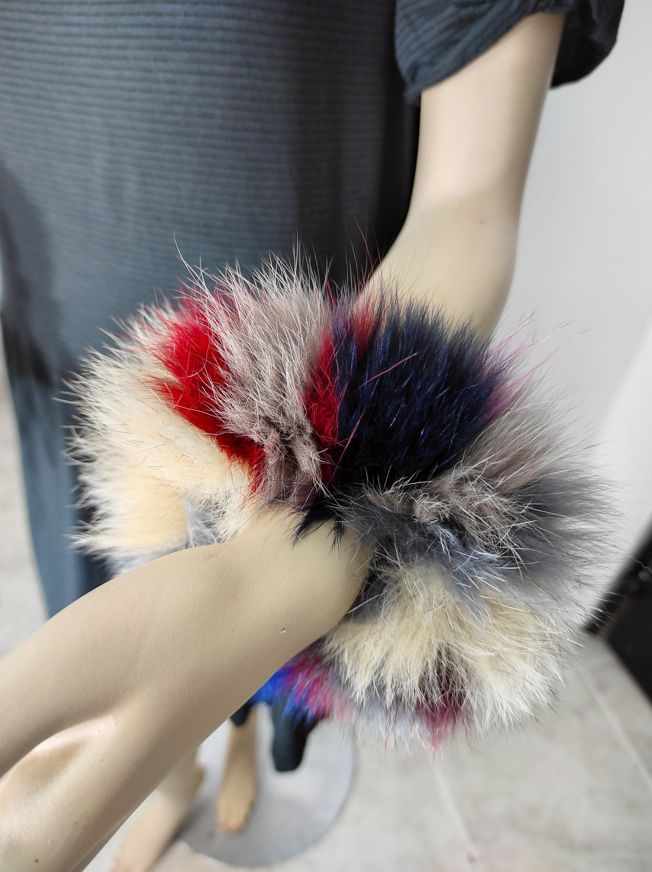 Colorful Fox Fur Cuffs