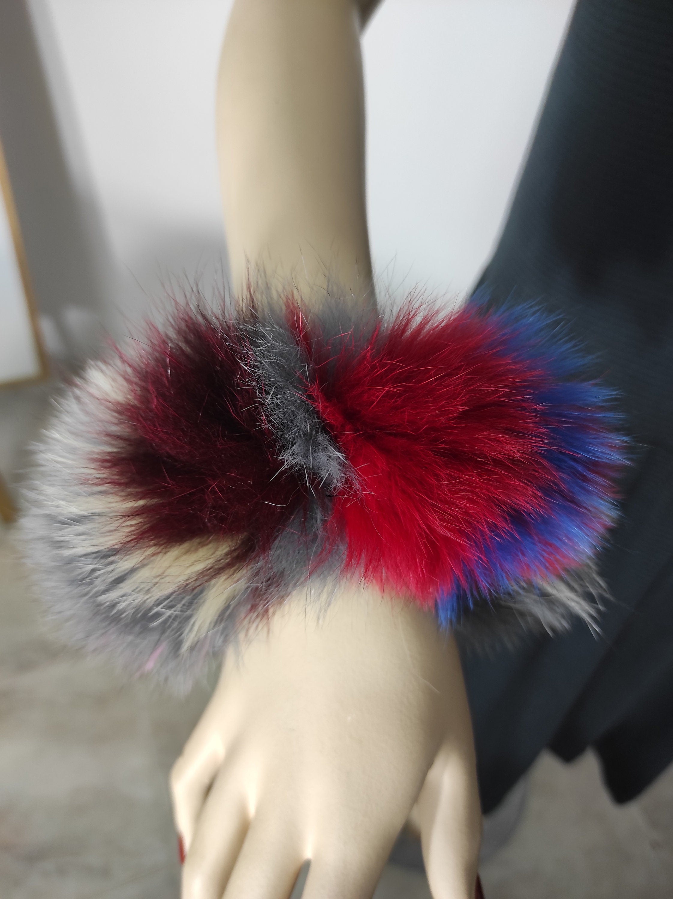 Colorful Fox Fur Cuffs