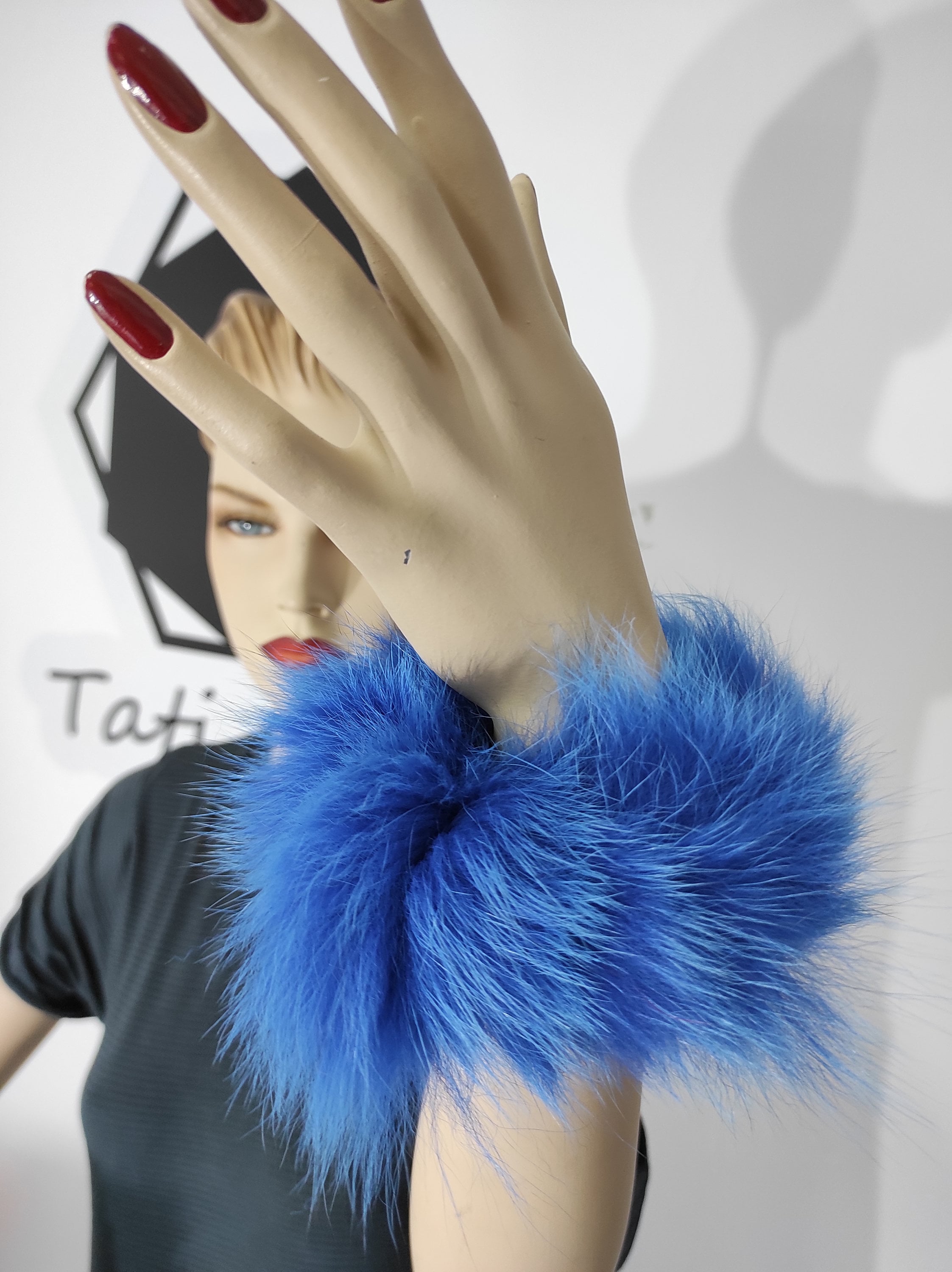 Blue Fox Fur Cuffs