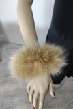 Beige Fox Fur Cuffs