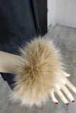 Beige Fox Fur Cuffs
