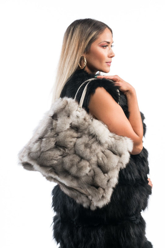 Fur bags, fur shoulder bag , white fur bag