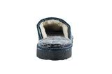 Blue Fur Leather & Sheepskin Slippers