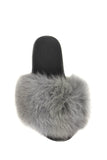 Fur slides, fur slippers, fox fur slides, fluffy slides