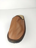 Brown Fur Leather & Sheepskin Slippers
