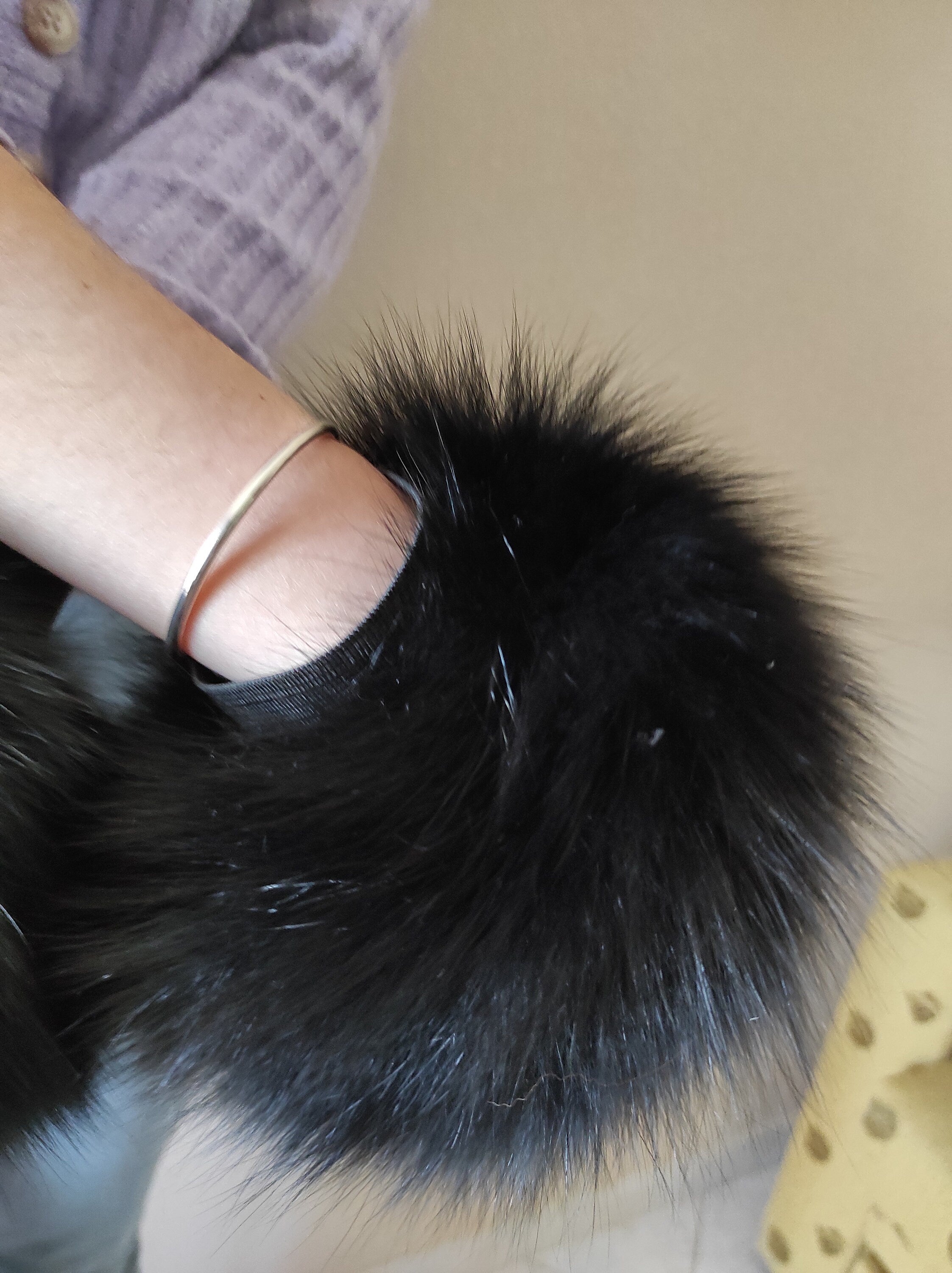 Black Fox Fur Cuffs