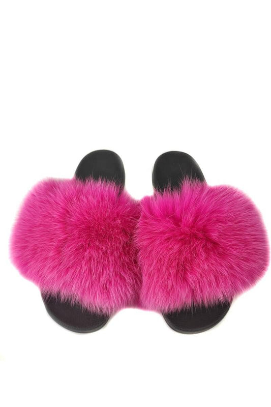 Fox Fur Slides Fuchsia