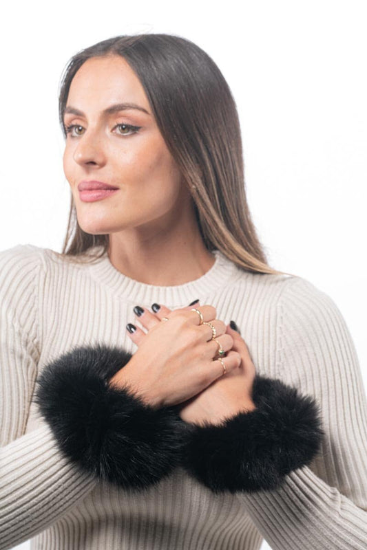 Black Fox Fur Cuffs