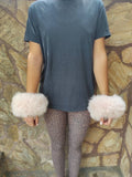 Baby Pink Fox Fur Cuffs