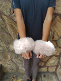 Baby Pink Fox Fur Cuffs