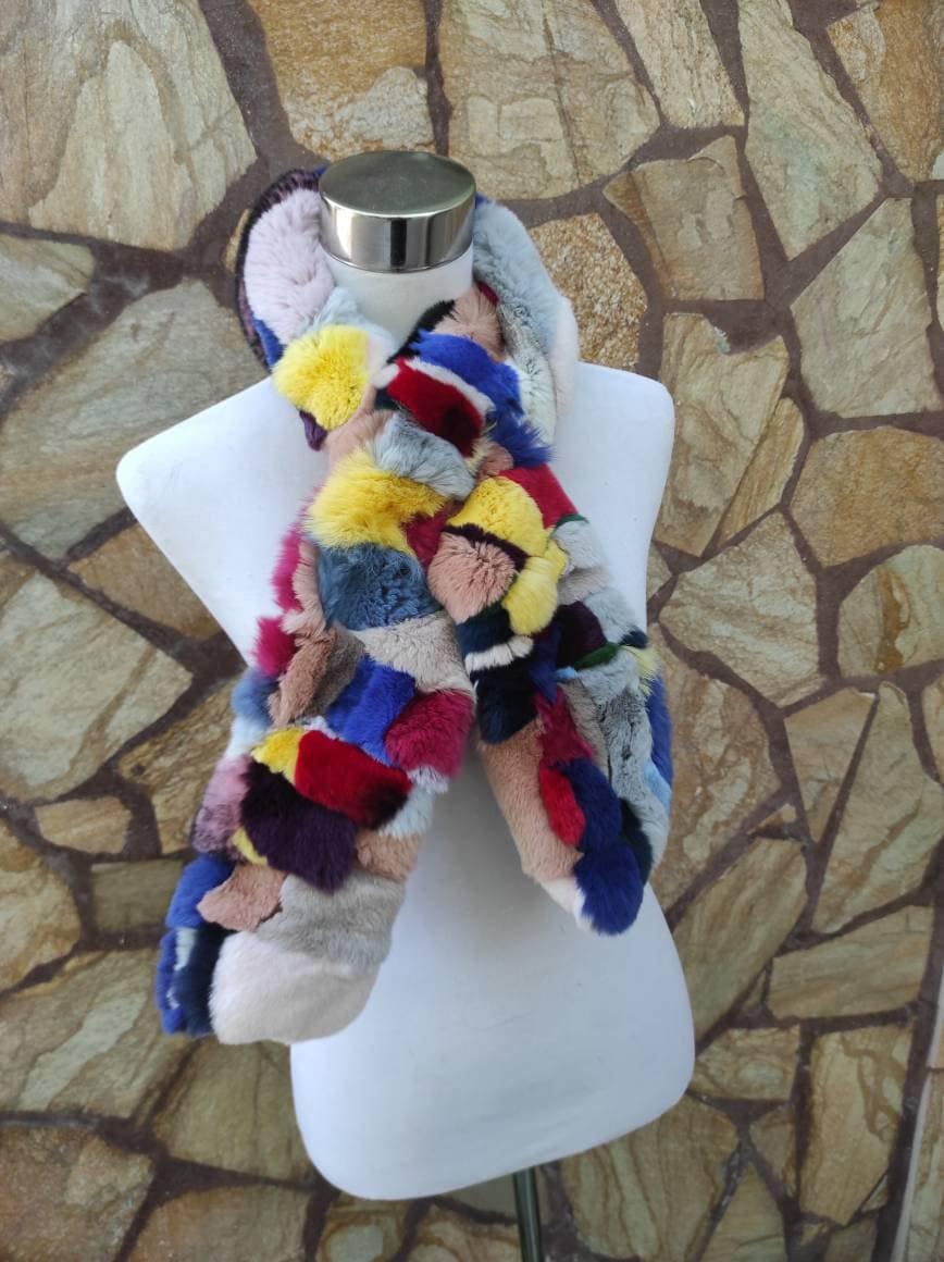 Fur scarves, fur scarf womens, rex rabbit fur scarf, fur collar