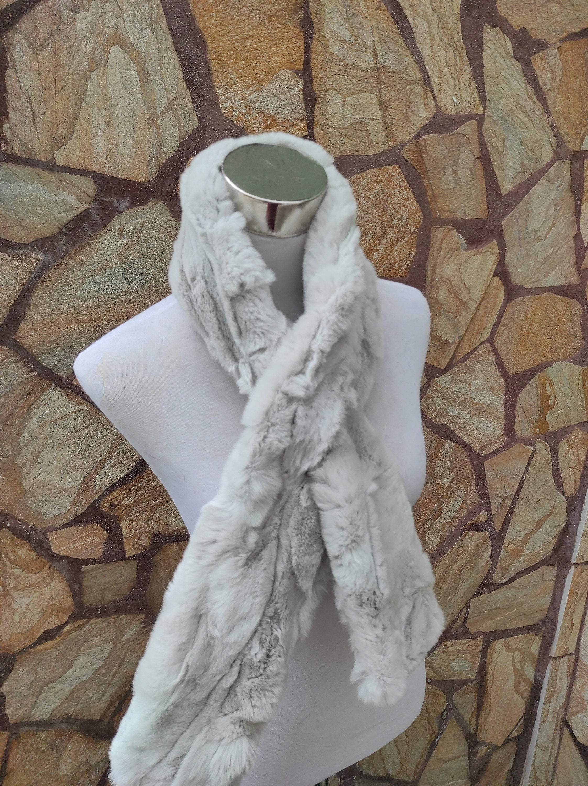 Fur scarves, fur scarf womens, rex rabbit fur scarf, fur collar