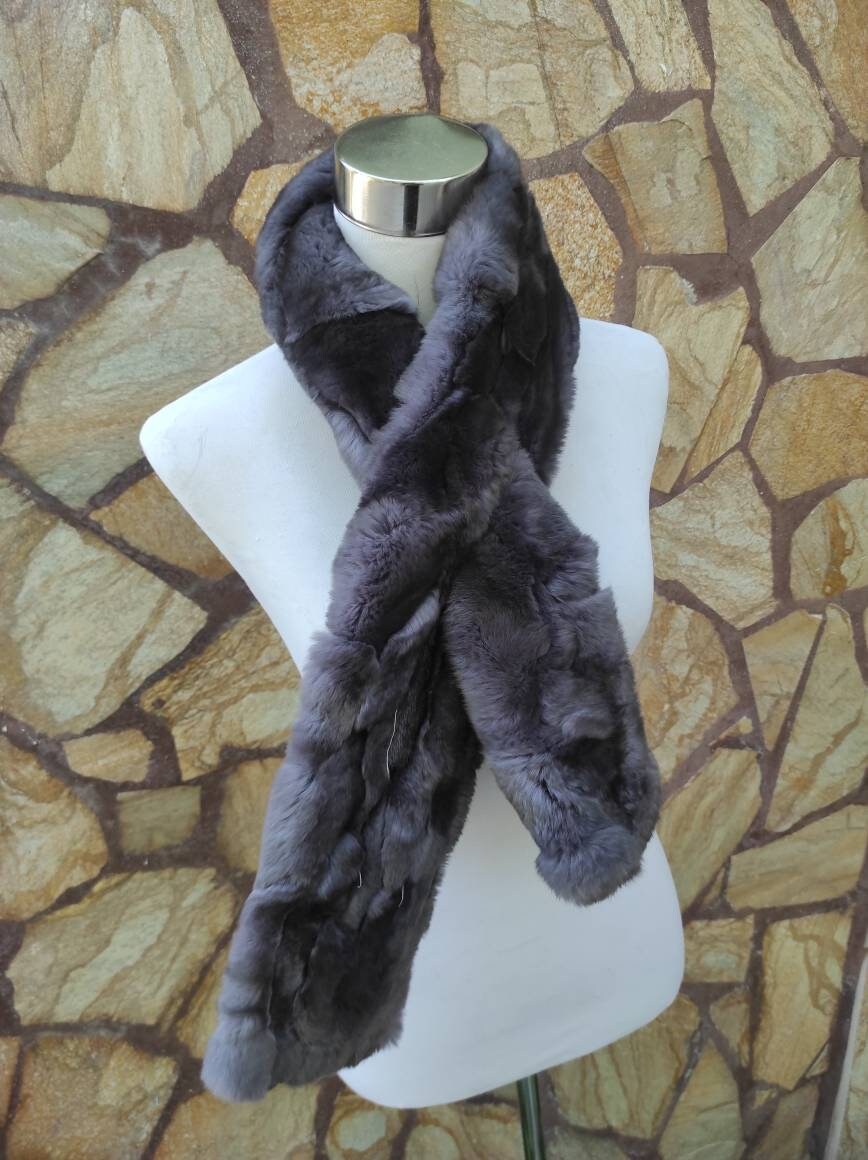 Fur scarves, fur scarf womens, rex rabbit fur scarf, fur collar
