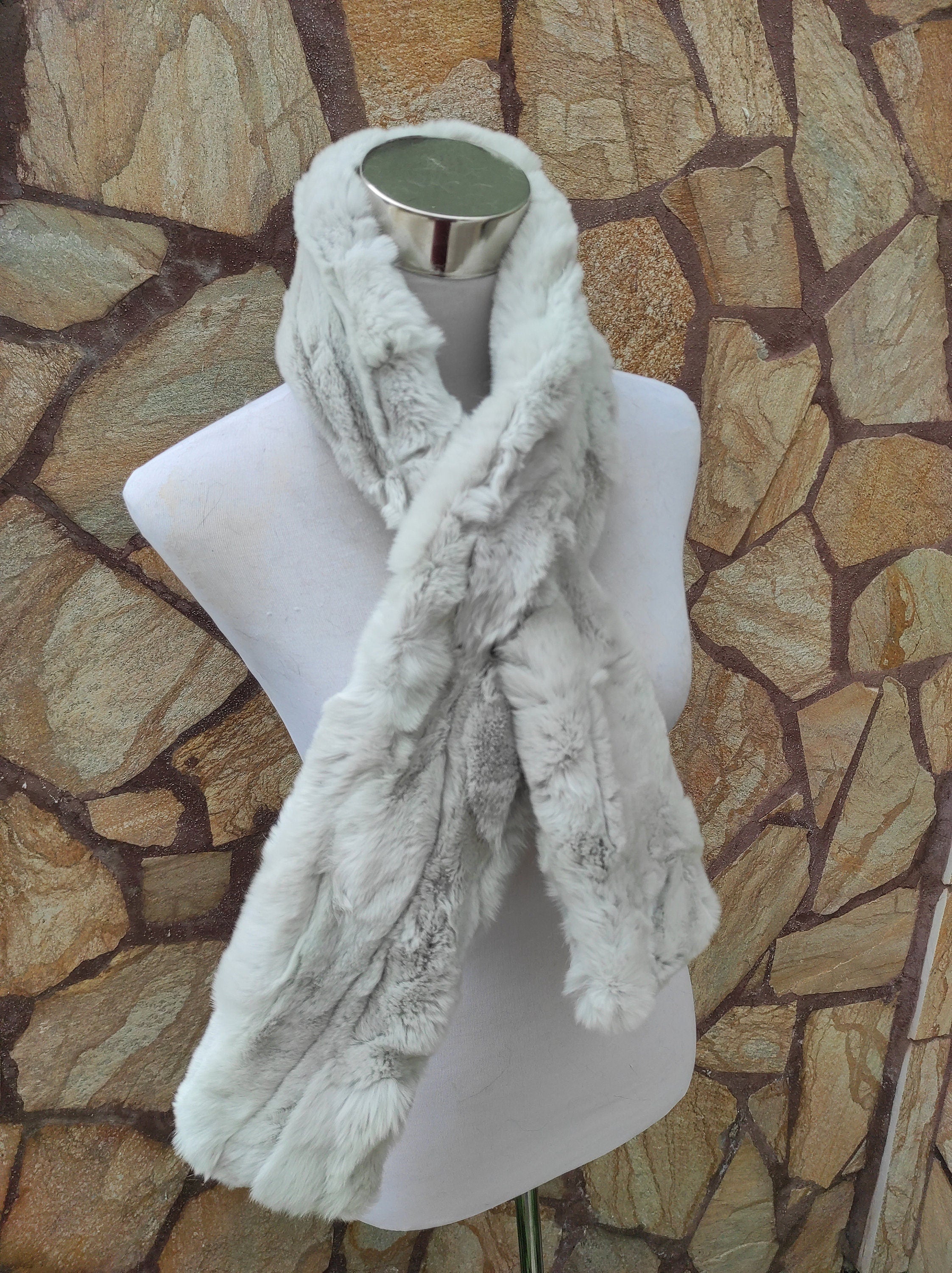 Fur scarves, fur scarf womens, rex rabbit fur scarf, fur collar