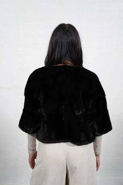 mink fur jacket black — satin lining interior detail — Greek craftsmanship, TatiFurs
