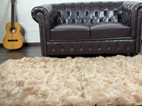 Real Beige Fox Fur Blanket Throw • Housewarming Gift Sofa Cover n Bedspread •  Handmade Genuine Fur