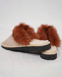 Powder Fur Leather & Sheepskin Slippers
