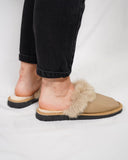 Camel Fur Leather & Sheepskin Slippers