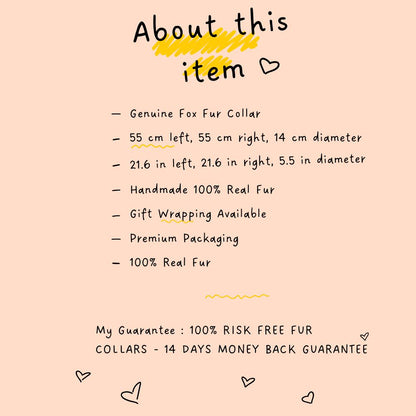 Black fox fur collar scarf