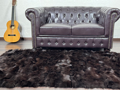 Dark Brown Fox fur throw blanket