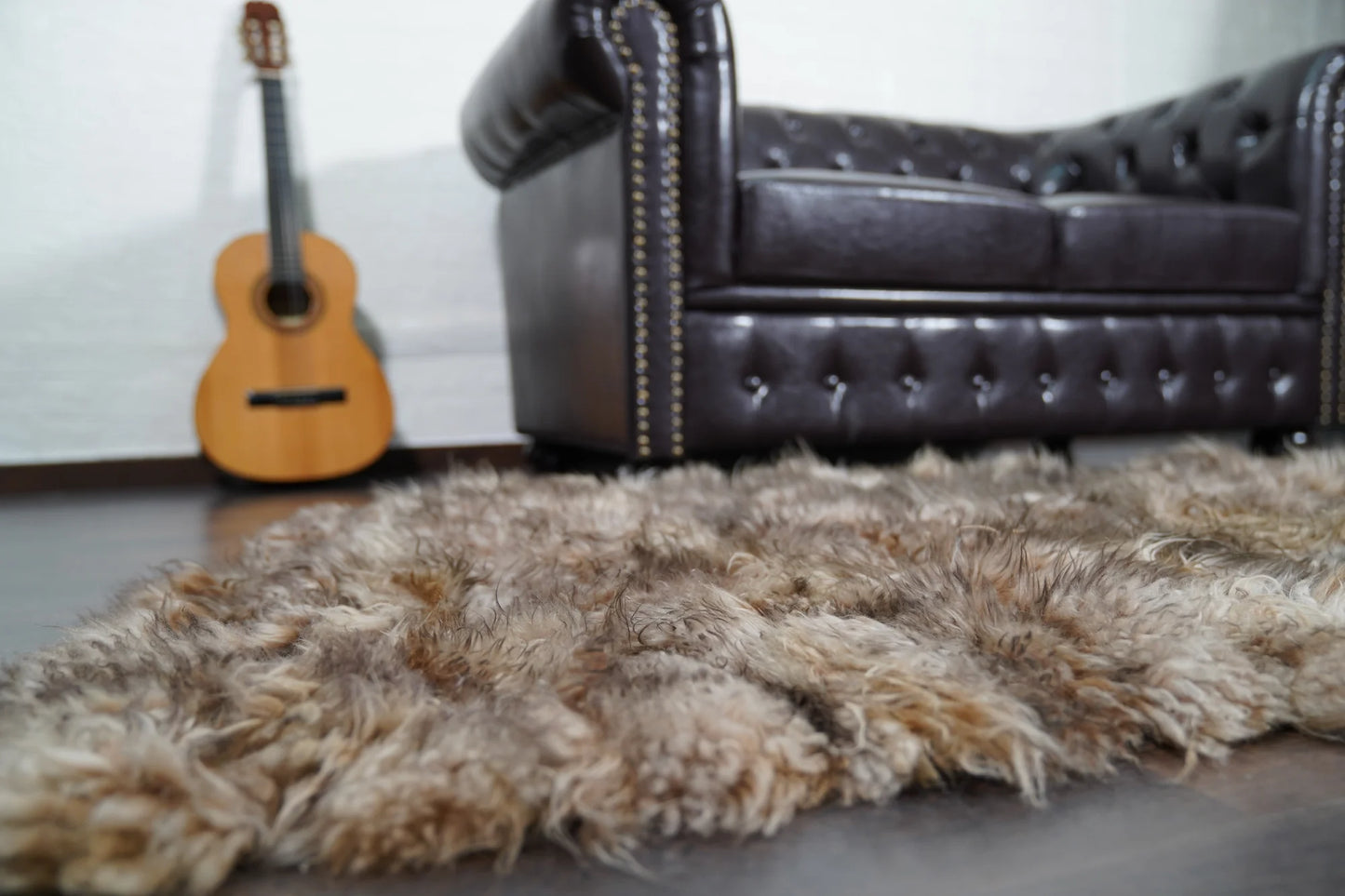 Alpaca throw blanket iceberg natural wool color — handcrafted in Greece, Greek craftsmanship, TatiFurs