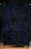 Real Blue Fox Fur Blanket Throw • Housewarming Gift Sofa Cover n Bedspread •  Handmade Genuine Fur