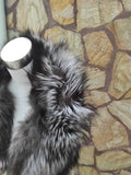 GORGEOUS Real FOX FUR Collar Silver • Handcrafted Winter Fashion Accessory • Real Fur Scarf • Fur Wrap • Fur Shawl