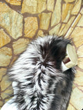 GORGEOUS Real FOX FUR Collar Silver • Handcrafted Winter Fashion Accessory • Real Fur Scarf • Fur Wrap • Fur Shawl