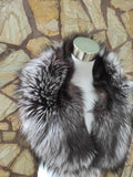 GORGEOUS Real FOX FUR Collar Silver • Handcrafted Winter Fashion Accessory • Real Fur Scarf • Fur Wrap • Fur Shawl