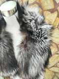 GORGEOUS Real FOX FUR Collar Silver • Handcrafted Winter Fashion Accessory • Real Fur Scarf • Fur Wrap • Fur Shawl