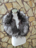 GORGEOUS Real FOX FUR Collar Silver • Handcrafted Winter Fashion Accessory • Real Fur Scarf • Fur Wrap • Fur Shawl