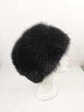 Elegant Real Fox Fur Hat Black Full Skin - Handcrafted Elegance for Winter Chic - Ethically and Organically Farmed Fox Fur