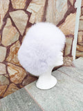 Elegant Real Fox Fur Hat White Full Skin - Handcrafted Elegance for Winter Chic - Ethically and Organically Farmed Fox Fur (Copy)