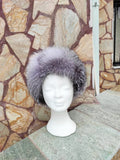 Elegant Real Fox Fur Hat Silver Full Skin - Handcrafted Elegance for Winter Chic - Ethically and Organically Farmed Fox Fur
