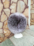 Elegant Real Fox Fur Hat Silver Full Skin - Handcrafted Elegance for Winter Chic - Ethically and Organically Farmed Fox Fur