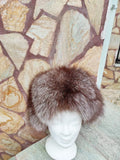 Elegant Real Fox Fur Hat Crystal Full Skin - Handcrafted Elegance for Winter Chic - Ethically and Organically Farmed Fox Fur