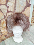 Elegant Real Fox Fur Hat Crystal Full Skin - Handcrafted Elegance for Winter Chic - Ethically and Organically Farmed Fox Fur