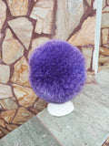 Elegant Real Fox Fur Hat Purple Full Skin - Handcrafted Elegance for Winter Chic - Ethically and Organically Farmed Fox Fur
