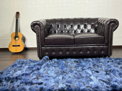Blue Fox fur throw blanket
