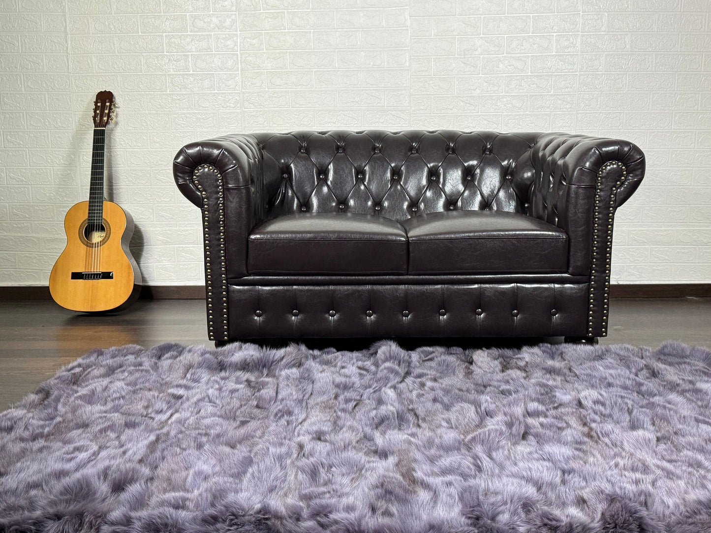 Purple Fox fur throw blanket